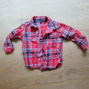 GAP Red and Blue Plaid Kids Button Down Shirt
